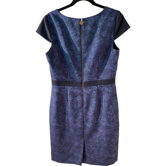 Antonio Melani dress. Size 10. Navy blue trim with medium blue flower pattern. - Picture 12 of 16